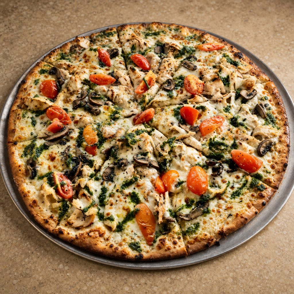 Tuscan Chicken Pizza - Half Moon.