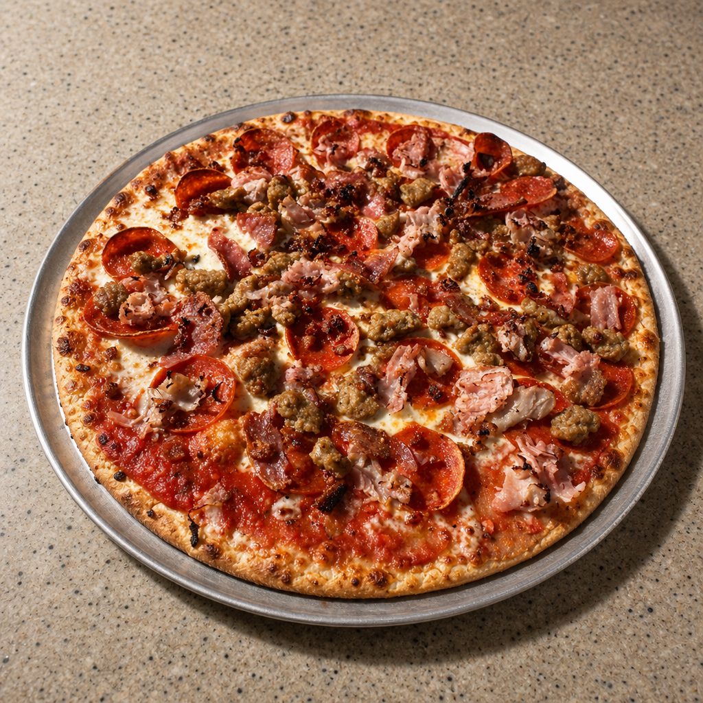 Mighty Meaty Pizza - Half Moon.
