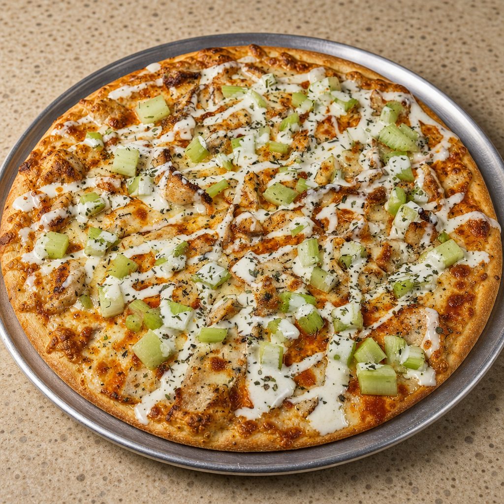 Buffalo Chicken Pizza - Half Moon.