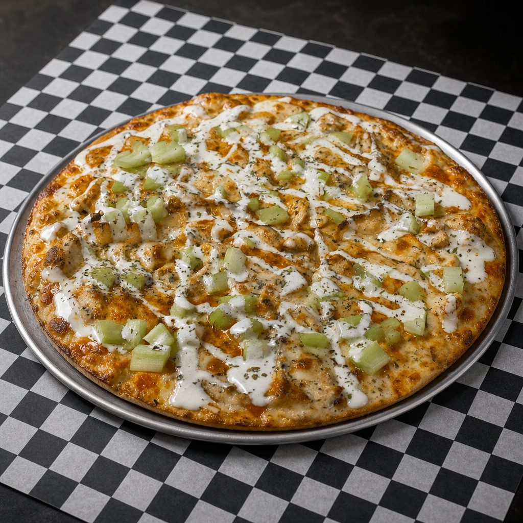 Buffalo Chicken Pizza - Half Moon.