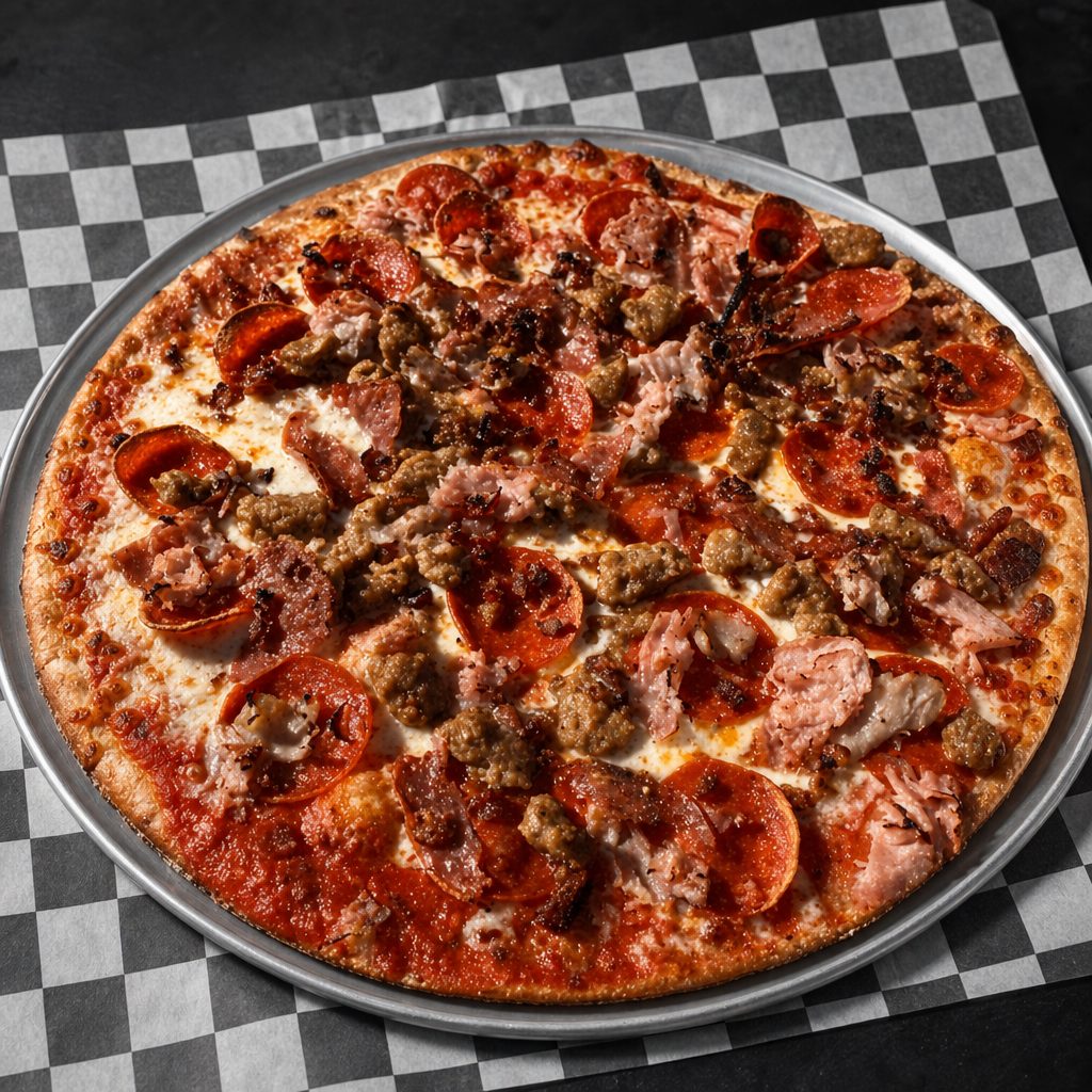 Mighty Meaty Pizza - Half Moon.