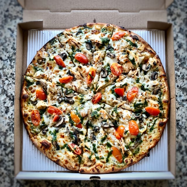 Tuscan Chicken Pizza - Half Moon.
