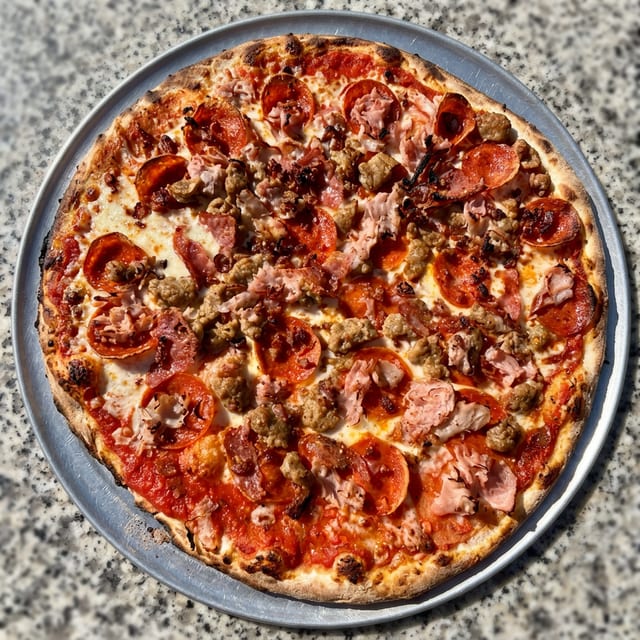 Mighty Meaty Pizza - Half Moon.