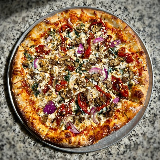 Steak House Pizza Half Moon.