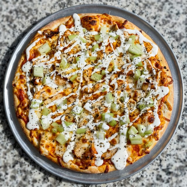 Buffalo Chicken Pizza - Half Moon.