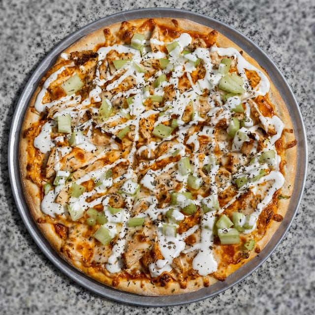 Buffalo Chicken Pizza - Half Moon.
