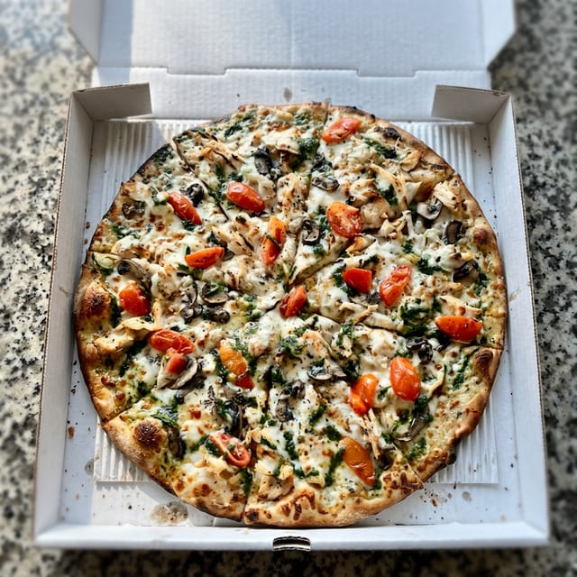Tuscan Chicken Pizza - Big Baby.